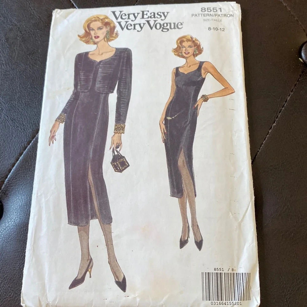Vogue 8551 Vintage pattern Misses Bolero Jacket dress 8 10 12
